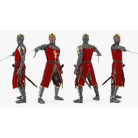 Crusader Knight King with Sword 3D model